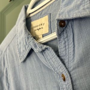 Forever21 button up top in blue (size S)